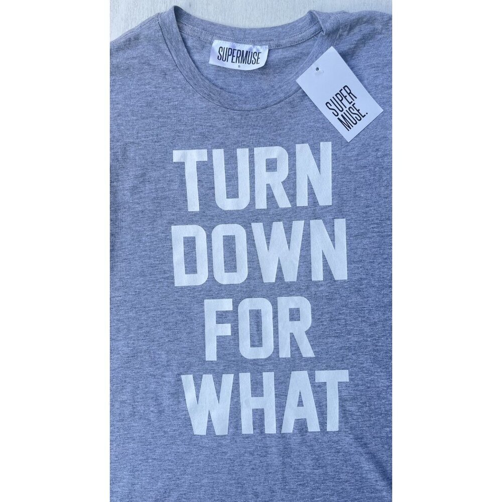 Super Muse Women’s Heather Gray Cotton Turndown For What Tank Size S - Picture 13 of 15